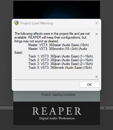 In Reaper not all plug-ins available