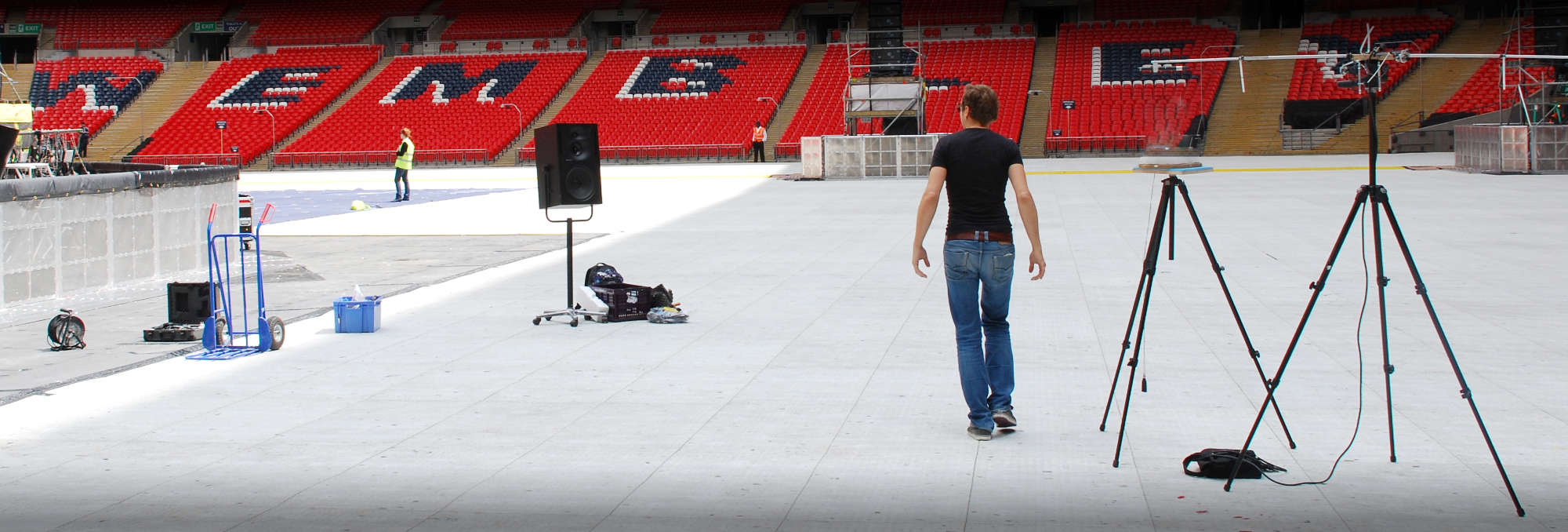recording at Wembley Stadium, London