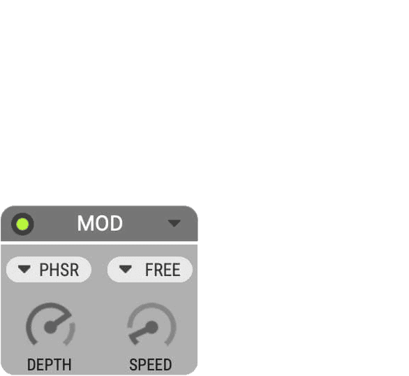 Speakerphone 3 feature Mod Modulation effects like chorus phaser flanger tremolo and vibrato